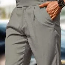 BROADSTAR Men Comfort Slim Fit Easy Wash Pleated Anti Fit Trousers image 3