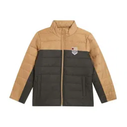 Cantabil Kids Beige & Olive Color Block Full Sleeves Reversible Jacket-image-76