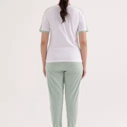 Slumber Jill Round Neck Pure Cotton Tshirt With Track Pants Co-Ords image 4