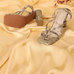 Truffle Collection Women's Gold Ankle Strap Sandals-picture-25
