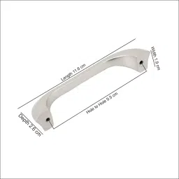 Atom 114.3 mm (4.5 inch) Zinc Silver Glossy Finish Cabinet/Drawer Handle, CH-227-SS-4.5-102 (Pack of 2) image 3