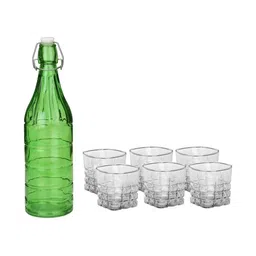 1ST TIME Green & Transparent Glass Solid Water Bottle-picture-11