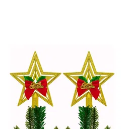 Ascension Gold-Toned & Red 2 Pieces Christmas Tree Hanging Star-image-15