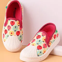 Cute Walk by Babyhug Casual Slip On Shoes Ladybug Print - Red-picture-27