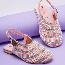 Mine Sole Pearl Embellished  Sandals - Pink-image-61