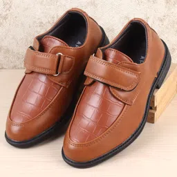 Pine Kids Velcro Closure Solid Oxfords - Brown-picture-25