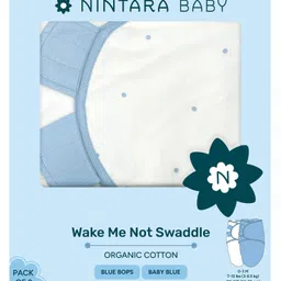 NINTARA BABY Wake Me Not Swaddle Wrap 100% Organic Cotton, Ultra-Soft Newborn Sleep Sack with Safe Velcro (0-3 Months) - Pack of 2-picture-16