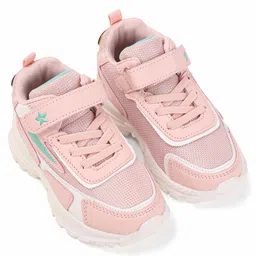 Cute Walk by Babyhug Sneakers With Velcro Closure & Logo Print - Pink image 2