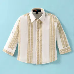 Robo Fry Cotton Knit Full Sleeves Striped Shirt Trouser Set with Cap & Suspender - Olive Green image 2