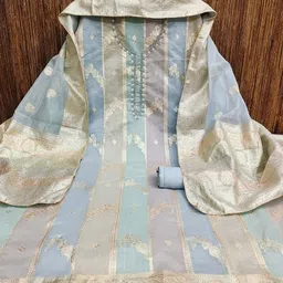 SAINOOR Woven Design Semi-Stitched Dress Material image 4