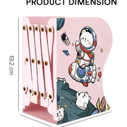 SYGA Adjustable Decorative Bookends for Home Office Metal Bookends for Heavy Books, Book Organizer for Desk Ideal Bookends for Shelves(Pink) image 3