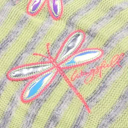 Wingsfield Full Sleeves Butterfly  Embroidered Striped Sweater - Multi Colour image 3