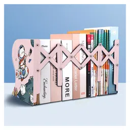 SYGA Adjustable Decorative Bookends for Home Office Metal Bookends for Heavy Books, Book Organizer for Desk Ideal Bookends for Shelves(Pink) image 5