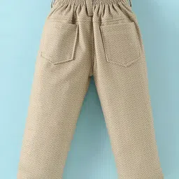 Robo Fry Cotton Knit Full Sleeves Striped Shirt Trouser Set with Cap & Suspender - Olive Green image 5