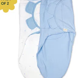 NINTARA BABY Wake Me Not Swaddle Wrap 100% Organic Cotton, Ultra-Soft Newborn Sleep Sack with Safe Velcro (0-3 Months) - Pack of 2 image 5
