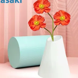 LASAKI Voltra White Ceramic Flower Vase image 2