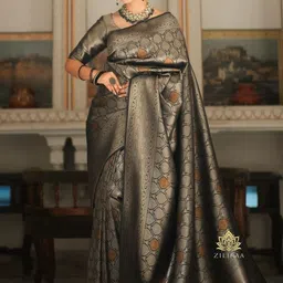 Moda Rapido Woven Design Zari Art Silk Handloom Banarasi Saree image 3