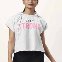 Ajile by Pantaloons Grey Cotton Graphic Print Sports Top-picture-9