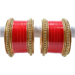 jtraditional Set Of 32 Gold-Plated AD-Studded Bangles image 1