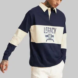 Underrated Club Men Colourblocked Polo Collar Applique T-shirt image 3