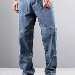 Eyebogler Men Jean Relaxed Fit Mid-Rise Light Fade Jeans-picture-11
