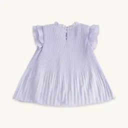 Pantaloons Junior Lilac Cotton Self Pattern Top image 2