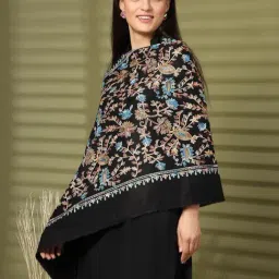 Mafadeny Black Regular Fit Printed Stole image 2