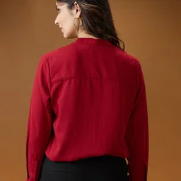 Globus Women Solid Tie-Ups Party Shirt image 5