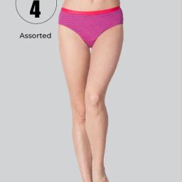Lyra Assorted Color Cotton Printed Hipster Panties - Pack Of 4-picture-45