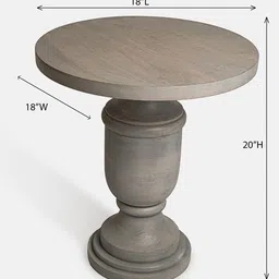 Ireka Homes Grey Round Wooden Hancrafted Misty End Coffee Table image 2