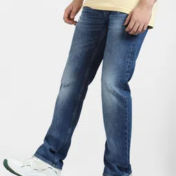 Jack & Jones Men Cotton Low-Rise Mildly Distressed Heavy Fade Jeans image 5