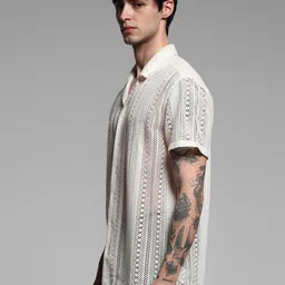 Jack & Jones Men Cuban Collar Textured Relaxed Fit Casual Shirt image 3