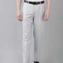 Park Avenue Men Checked Formal Trousers-picture-31