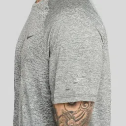 Nike Grey Regular Fit Logo Printed Sports T-Shirt image 3