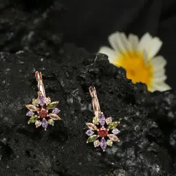 YouBella Contemporary Rose-Gold Tone Multi Stud Earrings for Women-image-39