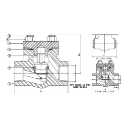 Leader 3/4 Inch,20 mm Forged Cast Steel Horizontal Lift Check Valve FCS 012 image 2
