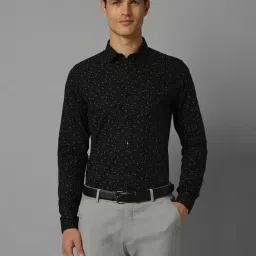 Allen Solly Black Cotton Slim Fit Printed Shirt-image-42