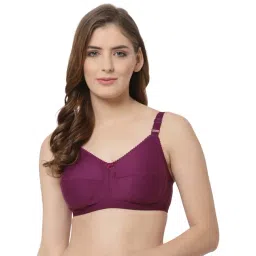 Cukoo Purple & Black Solid Full Coverage Non-Wired Bra - Pack of 2 image 4