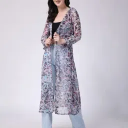 Scorpius Multicolor Floral Print Long Shrug-picture-44