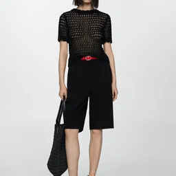 MANGO Women High-Rise Bermuda Shorts image 1