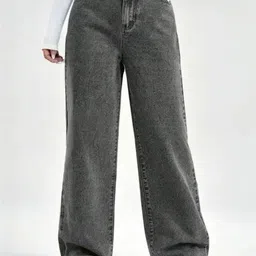 HERE&NOW Women Jean Boyfriend Fit High-Rise Light Fade Acid Wash Stretchable Jeans-picture-27