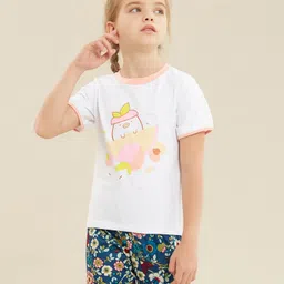 Kookie Kids Half Sleeves Top Penguin Print - White-picture-14