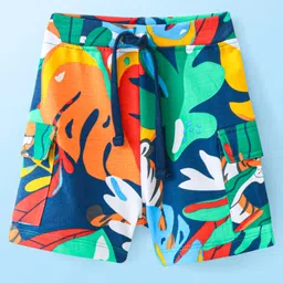 Babyhug Cotton Looper Knit Shorts with Tropical Print - Multicolour-picture-20