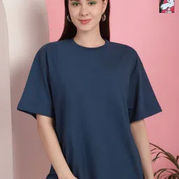 Tromko Women Pack of 2 Graphic Printed Round Neck Cotton Oversized T-shirts-picture-15