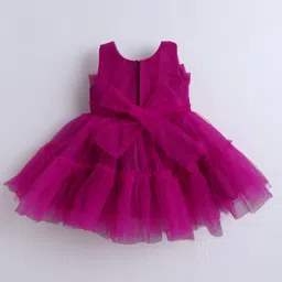 The Magic Wand Woven Sleeveless Pleated Dress - Magenta image 3