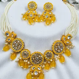 eeooaa Gold-Plated Brass Artificial Stones Jewellery Set-picture-56