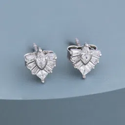 Kushal's Fashion Jewellery 92.5 Sterling Silver Rhodium-Plated Studs Earrings-picture-34