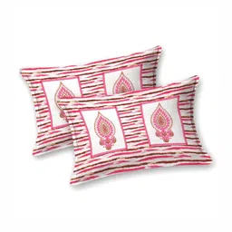 Myntra Elegant Homes Pink Printed 180TC Cotton King Bedsheet Set 2.75 m x 2.25 m image 5