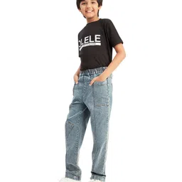 Olele Denim Woven Patch Detailed Jeans - Blue image 5