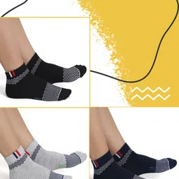 mack jonney VIMAL JONNEY Pack Of 3 Cotton Patterned Ankle-Length Socks image 3